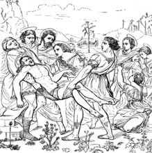 Altarpiece Entombment of Christ (1507), after Raphael, Renaissance, carrying the body of Christ,