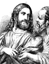 Oil painting The Interest Gain, after Tiziano Vecellio (ca. 1516) Titian, Christ with Pharisees,