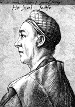Portrait in side view of Jakob Fugger the Rich, based on a drawing by Hans Holbein the Elder, cap,