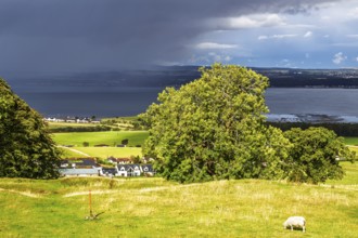 View of Forth Estuary from House of the Binns, Linlithgow, Scotland, UK