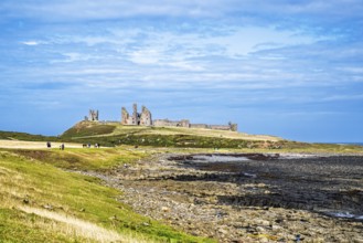 Ruins of Dunstanburgh Castle, Northumberland Coast, England, UK