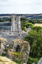 Ruins of Corfe Castle, Wareham, Dorset, England, United Kingdom