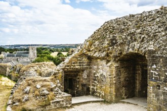 Ruins of Corfe Castle, Wareham, Dorset, England, United Kingdom