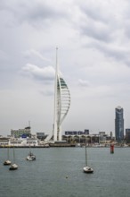 Portsmouth Harbour over Spinnaker Tower, Portsmouth, Gosport, England, United Kingdom