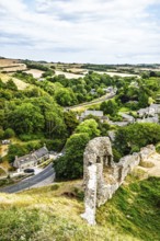 Ruins of Corfe Castle, Wareham, Dorset, England, United Kingdom