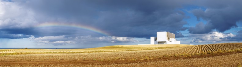 Rainbow over Torness Nuclear Power Station, Torness Point, Dunbar, East Lothian, Scotland, UK
