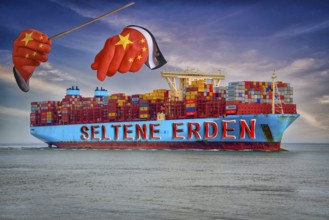 Symbolic image, conductor from China, export rare earths, Germany, EU, European Union,