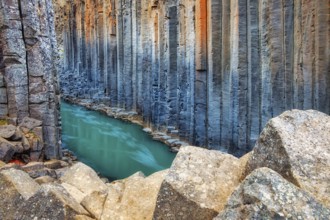 Stuðlagil Canyon, basalt columns along the Jökulsá á Dal River (also known as Jökla), Jökuldalur