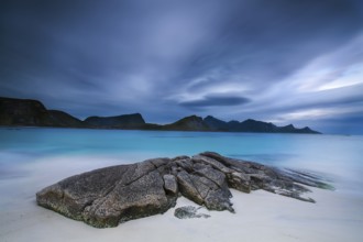 Coastal view of the Lofoten Archipelago in Nordland County, along the Norwegian Sea, Norway