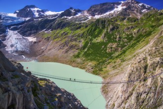 Trift Footbridge, a pedestrian suspension bridge built to replace a hiking path destroyed by
