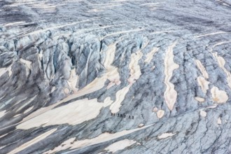 The Rhône Glacier, Mountaineers on a glacier, Furka pass, Goms valley, Oberwald, Swiss Alps Valais,