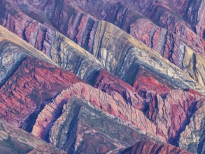 Rainbow Mountains of Serranía de Hornocal, detailed view of colorful rocks, Jujuy Province,
