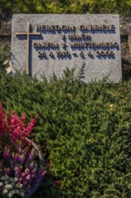 Tombstone, Duchess Gabriele von Urach Countess of Württemberg 1910 to 2005, cross, letter, grave,