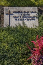 Tombstone, Duke Karl Gero von Urach, Count of Württemberg 1899 to 1981, cross, letter, grave,