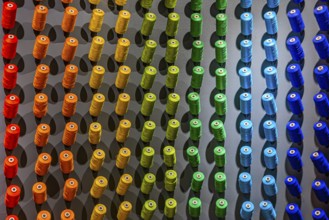 Jim Thomson House and Museum, spools of colored silk threads, Bangkok, Thailand's metropolis,