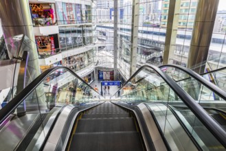 Themed shopping mall, Thailand's longest escalator, luxury stores, Terminal 21, Bangkok, Thailand's