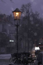 Street light in winter, snow, Germany