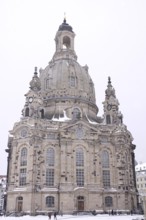 Church of Our Lady Dresden with snow, winter, Saxony, Germany