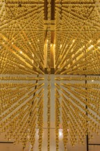 Ornate gilded ceiling decoration in Iconsiam shopping center, Bangkok, Thailand's metropolis,