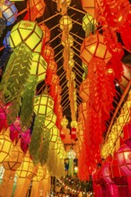 Illuminated, colorful lanterns as decoration in Iconsiam shopping center, Bangkok, Thailand's