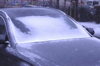 Car with snow, winter, Germany