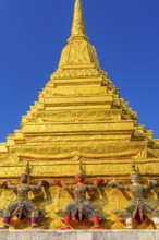 The Grand Royal Palace, Wat Phra Kaeo Buddhist Temple, the Golden Chedi, Pra Sri Rattana Chedi,