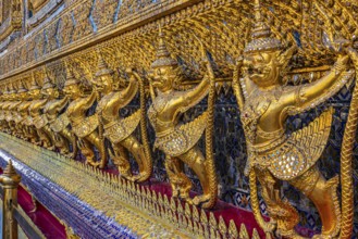 The Grand Royal Palace, Wat Phra Kaeo Buddhist Temple, guarded by Yakshas, Phra Nakhon, Bangkok,