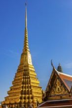 The Grand Royal Palace, Wat Phra Kaeo Buddhist Temple, the Golden Chedi, Phra Nakhon, Bangkok,