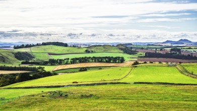 Scottish fields and farms, Southeast Scotland, UK