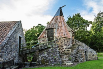 Preston Mill and Phantassie Doocot, River Tyne, East Lothian, Scotland, UK
