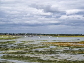 Marshes over Hurst Spit, Milford on Sea, Lymington, Hampshire, UK