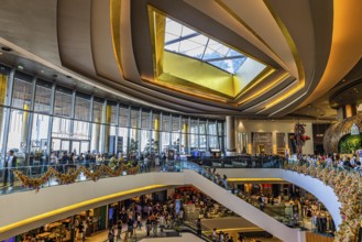 Skylight and various floors connected by escalators in Iconsiam Shopping Center, Bangkok,