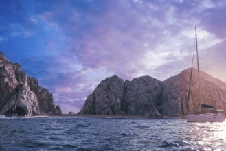 Scenic tourist destination Arch of Cabo San Lucas, El Arco, close to Playa Amantes Lovers Beach