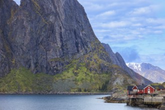 Beautiful fishing village Reine, scenic dramatic views of Lofoten islands in Norway