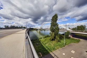 Europe bridge, car and pedestrian bridges, Beatus Rhenanus bridge, pedestrian and tram bridge,