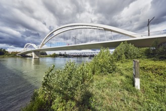 Beatus-Rhenanus Bridge, architect Marc Barani, pedestrian and tram bridge, Rhine river, border