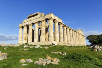 Temple E, Temple of Hera in the ancient Greek city of Selinunte, acropolis, Doric style,