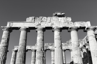 Temple E, Temple of Hera in the ancient Greek city of Selinunte, acropolis, Doric style,