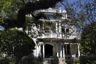 Majestic house with veranda surrounded by trees in the Garden District, New Orleans, Louisiana, USA