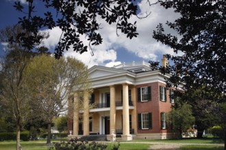 Magnificent plantation house surrounded by lush nature, Natchez, USA