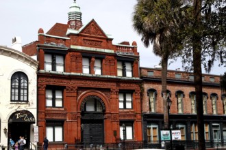 Red brick building in the historic Riverfront neighborhood of Savannah, Savannah, Georgia, USA