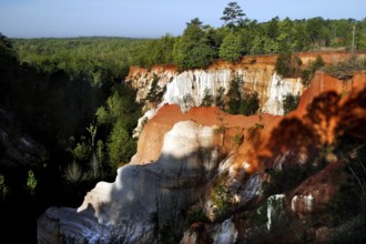 Colourful rock formations in Providence State Park under clear skies, Providence Canyon State Park,
