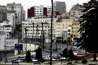 Modern cityscape of Tangier along Avenue Mohammed VI, Tangier, null, Morocco