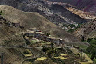 Mountain village nestled in the countryside along the route from Demnate to Ouarzazate