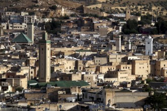 View from the south of the Kairouine mosque within Fez, Fez, Fez el Bali, Morocco