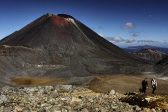 View of the vast countryside from Mount Ngauruhoe in Tongariro National Park, Tongariro National