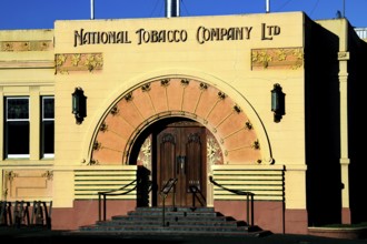National Tobacco Company building with distinctive art deco entrance, Napier, New Zealand