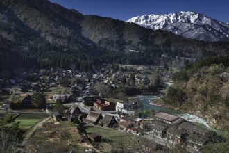 Shirakawa-go nestled in the Japanese Alps, traditional architecture and nature, Shirakawa, Gifu,