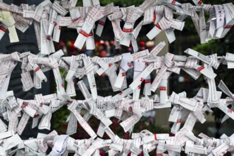 Prayer note at Zojo-ji Shrine in Tokyo, Tokyo, Minato, Japan