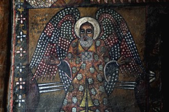 Wall painting in Debre Berhan Selassie depicting an angel with spread wings